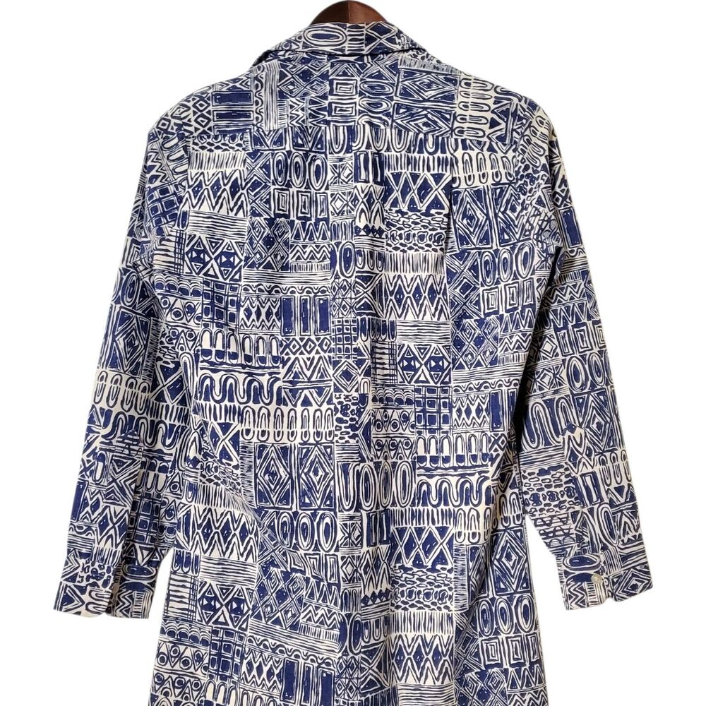 Vintage John Meyer Of Norwich Pleated Romper Size 12 Geometric Print Button Up - Picture 6 of 11